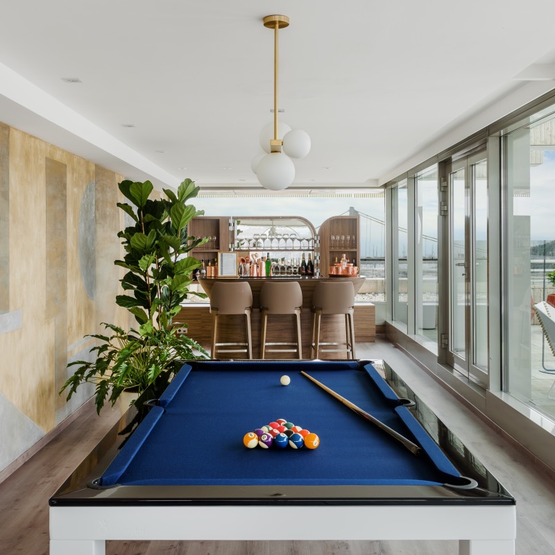 Contemporary Pool Table Luxury, Dining Room Pool Table With Chairs