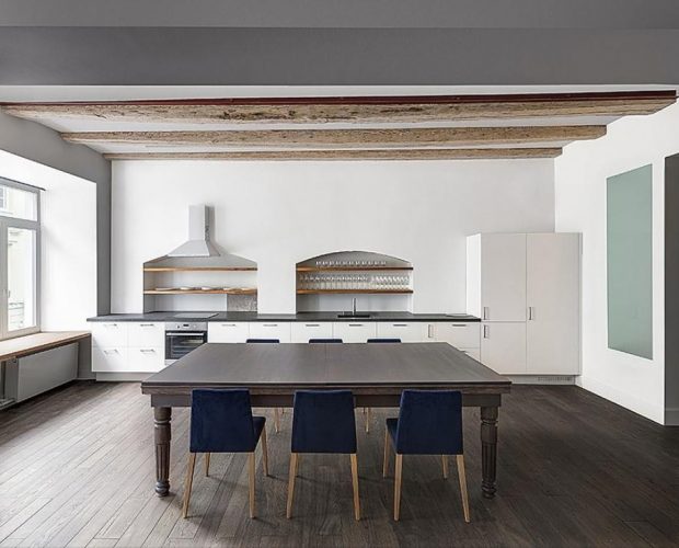 Modern Luxury Pool Dining Table in Solid Oak