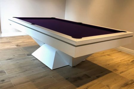 8ft_USAModularPoolTable_PurpleCloth_WhiteFrame_Leg15
