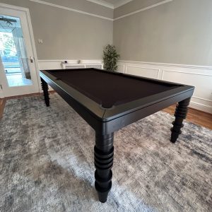 7ft Royal English Pool Table with black frame and Hainsworth Smart Black cloth.